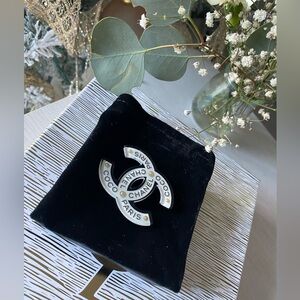 Resin Pearl Chanel Paris Logo CC Brooch